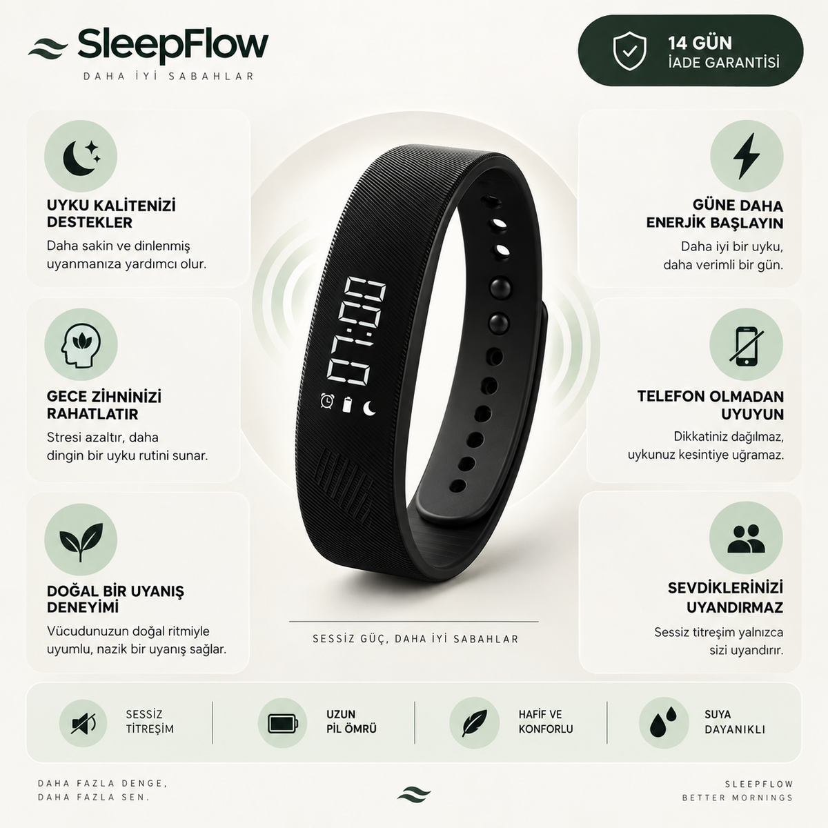 SleepFlow- Titreşimli Akıllı Bileklik